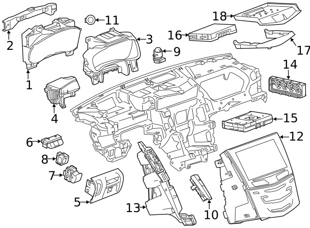 Genuine GM Instrument Panel Center Support Bracket 23435504