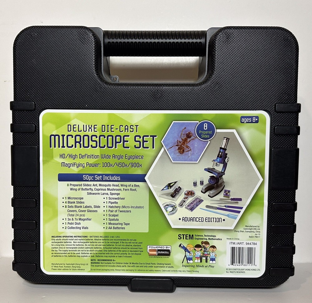 Deluxe Die Cast Microscope Set 50pcs Advanced Edition Educational Science