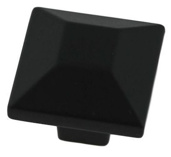 1" Mission Style Square Knob Black