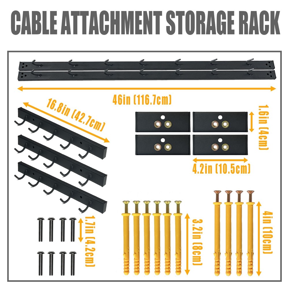 Storage Rack for Lat Pulldown Attachments Wall Mounted Lat Pull Down Bar for Gym