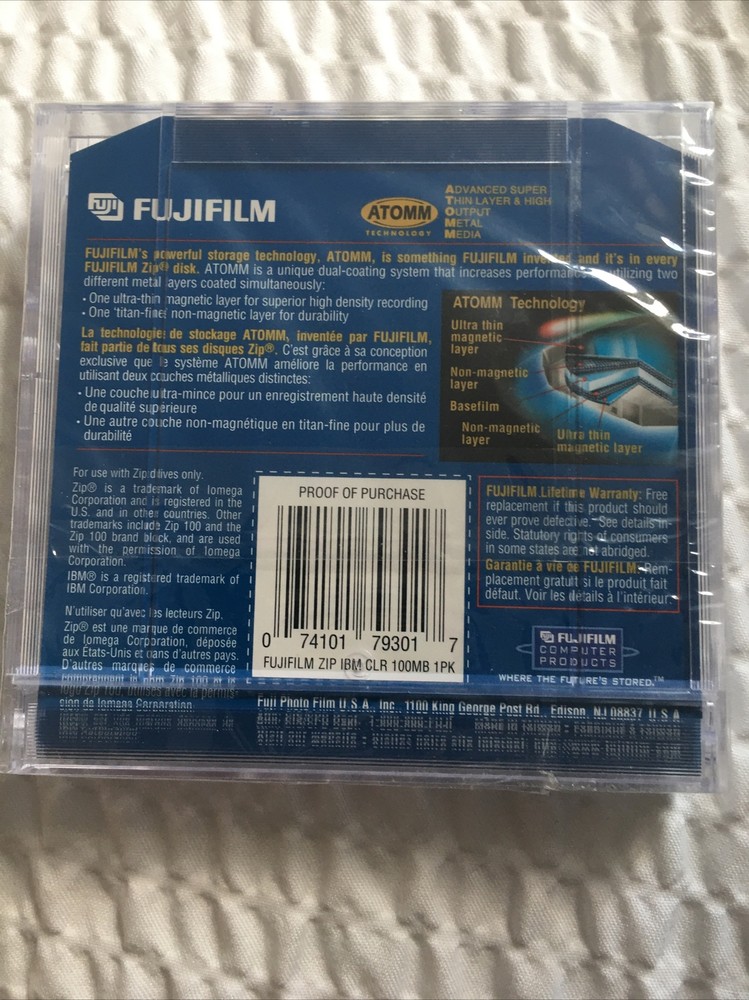 Fujifilm IBM Formatted 100MB Zip Disk Diskette New Sealed