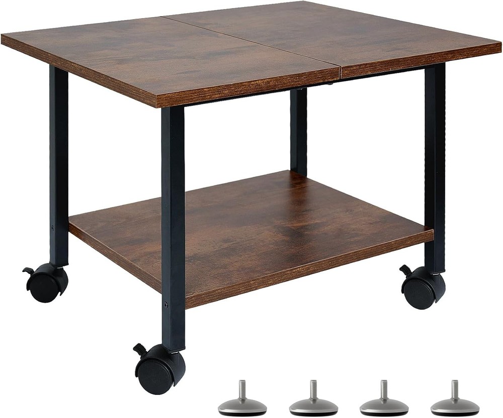 Printer Stand W/ Storage Under Desk Shelf Desktop Printer Stand Organizer