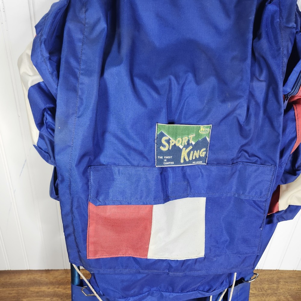 Vintage 1970ish RED, WHITE & BLUE EXTERNAL FRAME BACKPACK