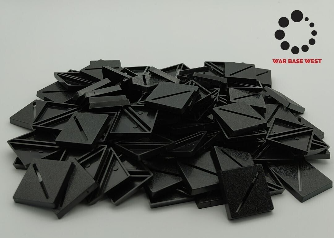 Lot Of 100 25mm Square Beveled Slot Bases Used For Warhammer Fantasy Saurus Orc