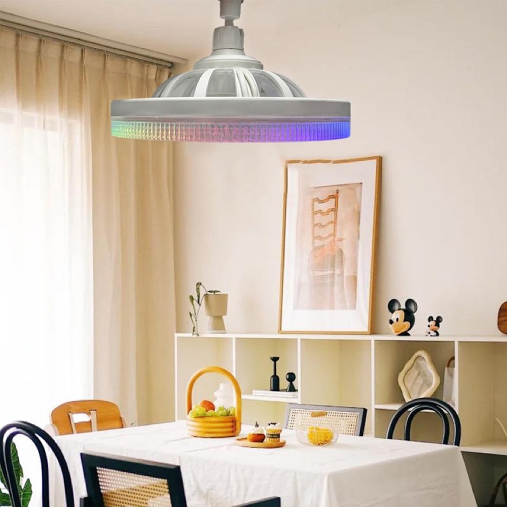 Remote Control Ceiling Crystal Fan Light, RGB Multiple Colors, Adjustable LED...