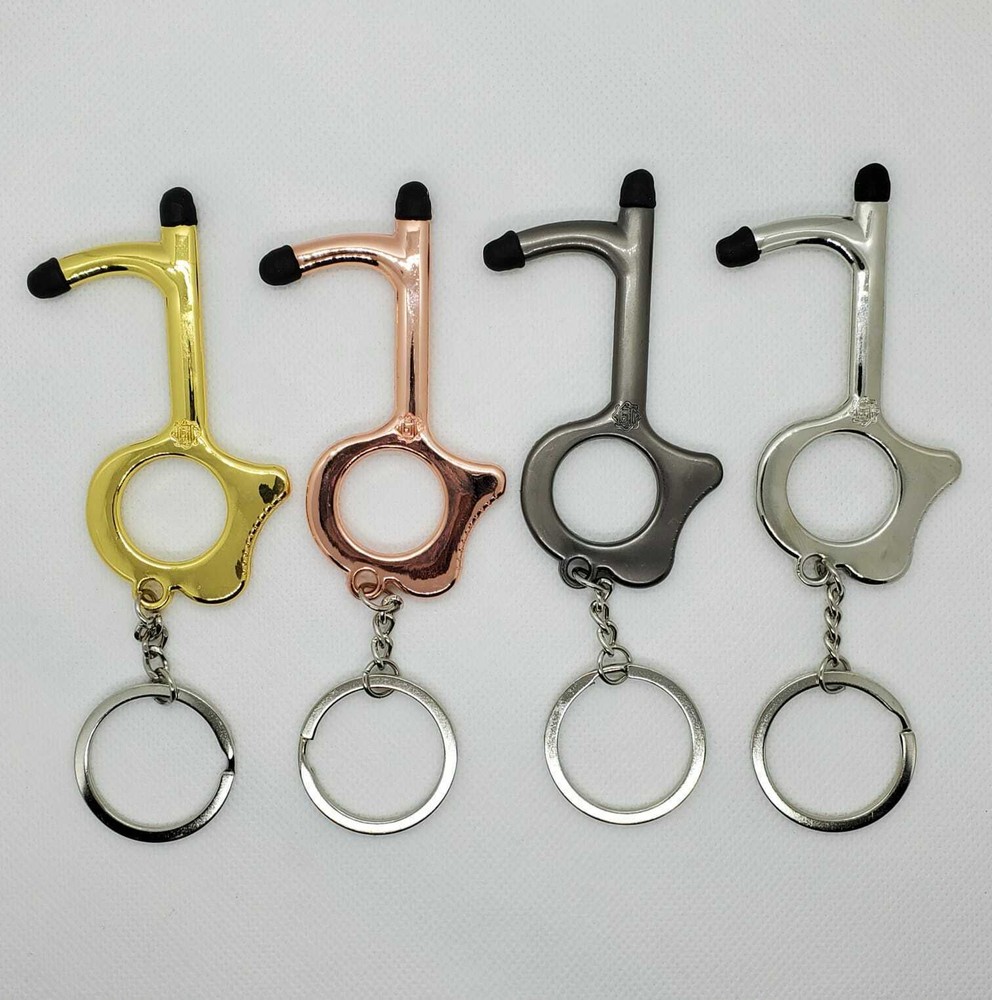 Touchless Tool Antimicrobial Alloy Door Opener Elevator Button Hand Key-SILVER