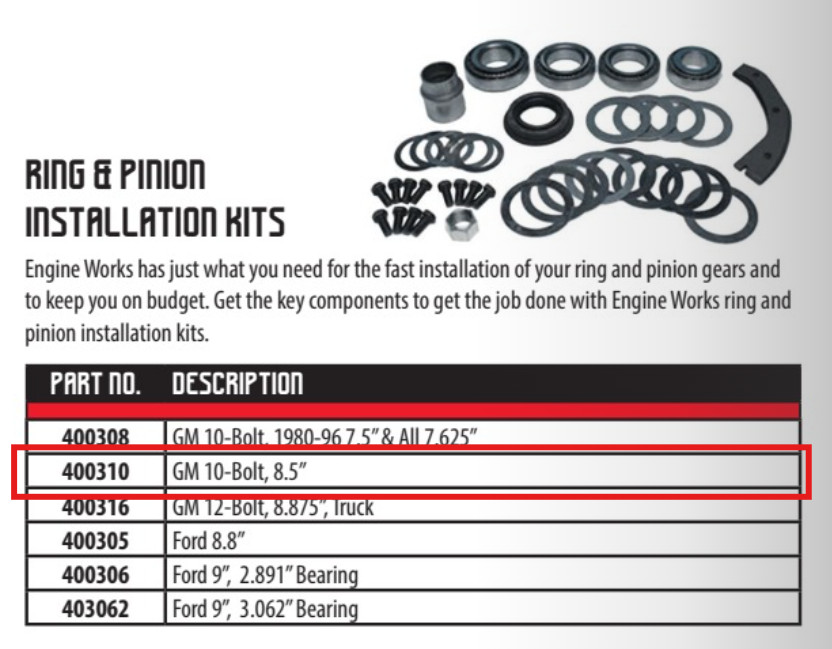 Engine Works Ring & Pinion Installation Kit 400310
