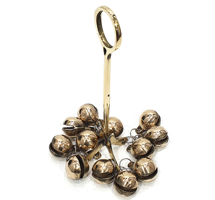 Korean Shaman Mudang bronze 12 Drops Rattle Bell Occult