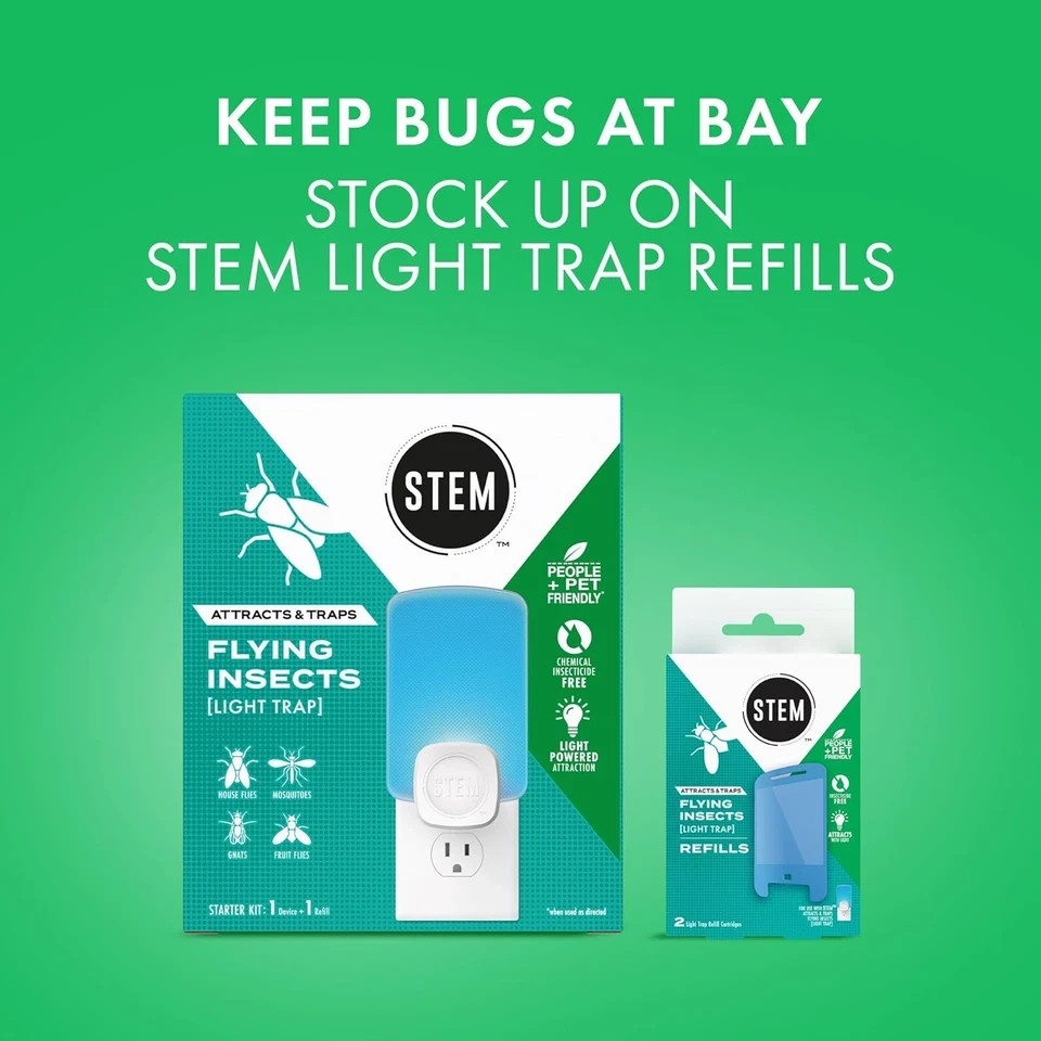 STEM Light Trap Refill Cartridges Indoor Fruit Fly Trap Effective Insect Control
