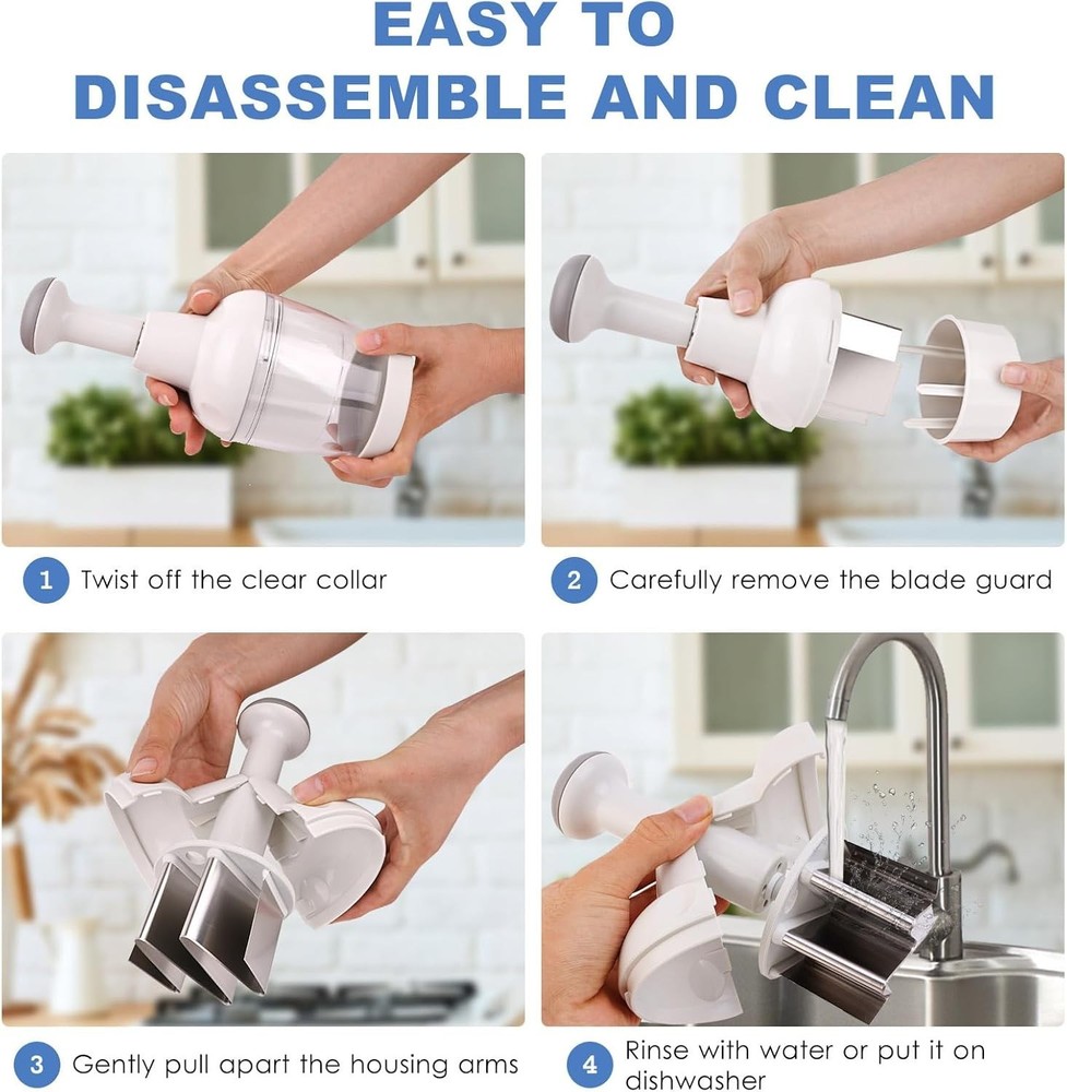 Pampered Chef Push Function Food Chopper - White - #2585 - FAST FREE SHIPPING