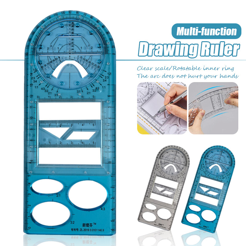 Multifunctional Ruler Geometric Drawing Template Measuring Drafting Tools NEW