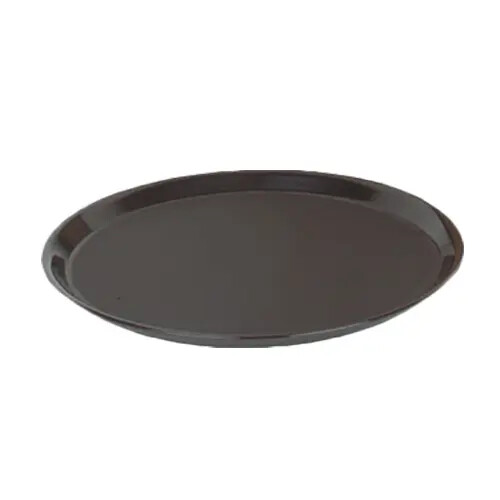 Thunder Group PLRT012 12" Diameter Black Slip Resistant Serving Tray
