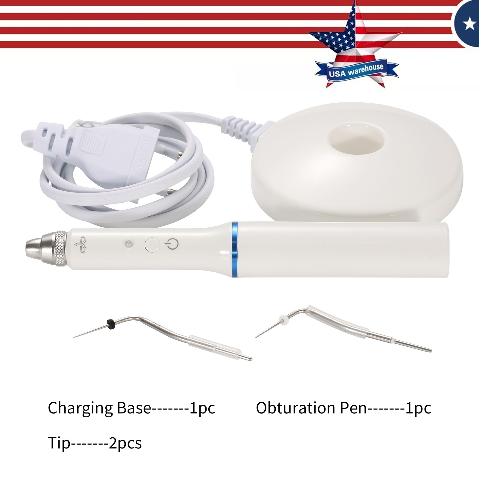 Dental Gutta Percha Obturation System Endo Heated Pen Wireless Eododontic+2 Tips