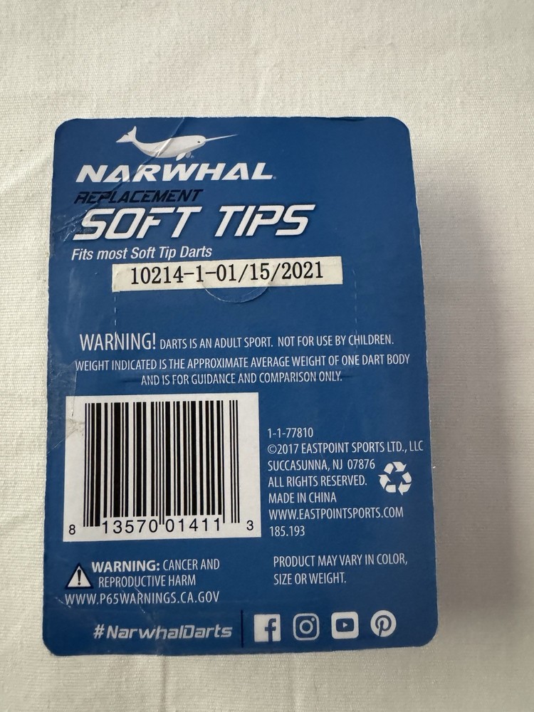 Narwhal Soft Tips Replacement for Darts 50 Counts
