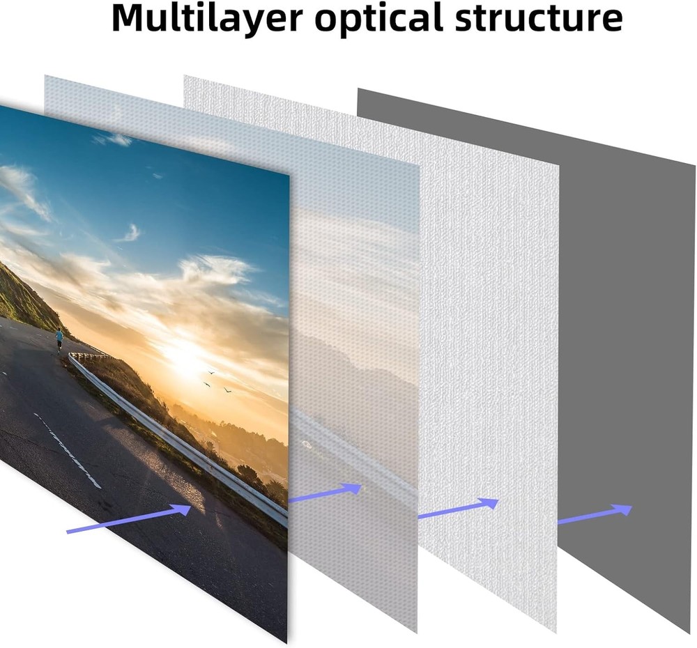 Durable Polyester 4K Projector Screen - Adjustable & Lightweight Design