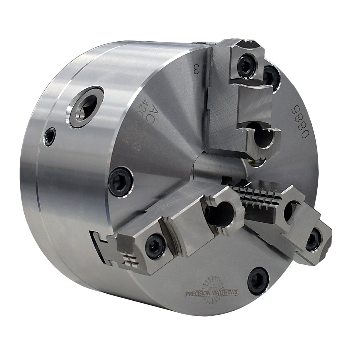 Precision Matthews 6" ADJUSTABLE SET TRUE TYPE 3 JAW LATHE CHUCK .0004" D1-4 D14