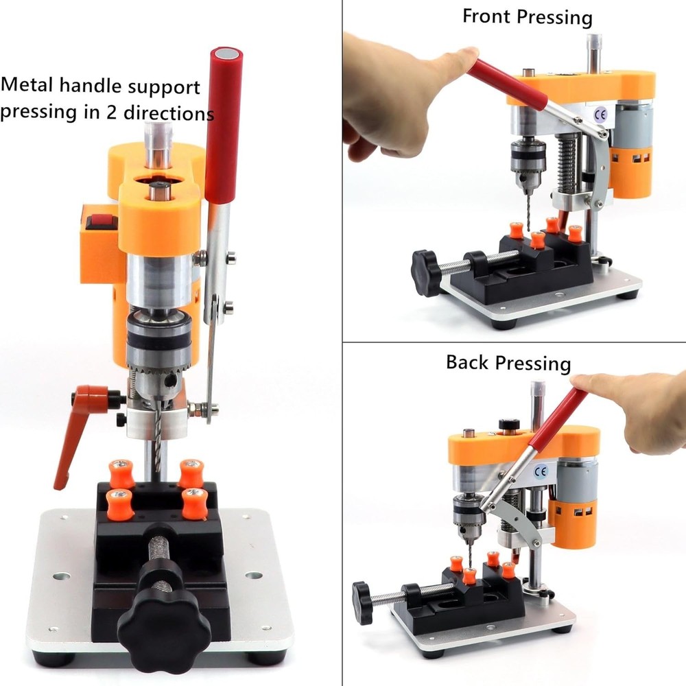 Portable Mini Drill Press 5.9'' Compact CNC Machine for Precision DIY Projects