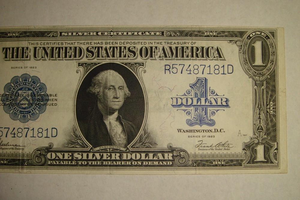 1923 ONE DOLLAR SILVER CERTIFICATE LARGE SIZE NOTE-VF/EF