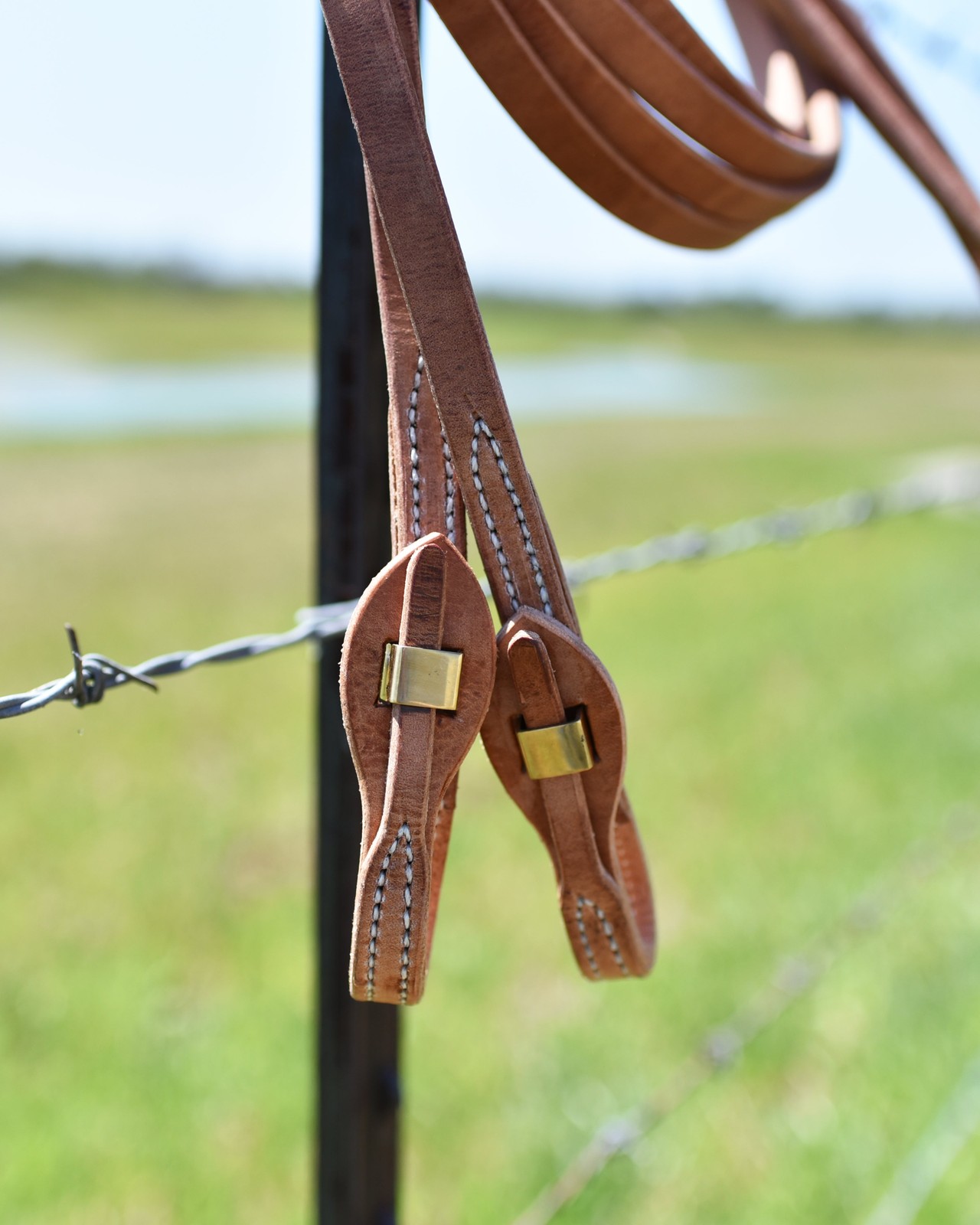 AJ Tack Harness Leather Quick Change Split Reins - 5/8in x 8ft