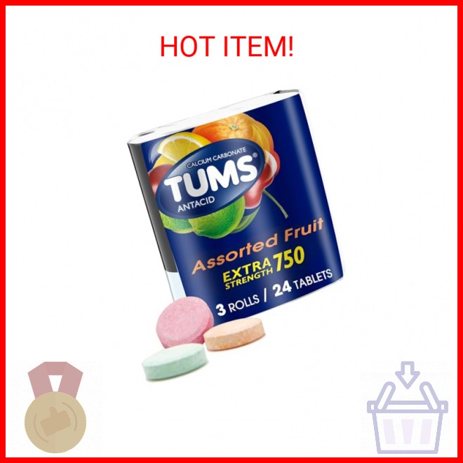 TUMS Tablets, 8 Count (Pack of 3)