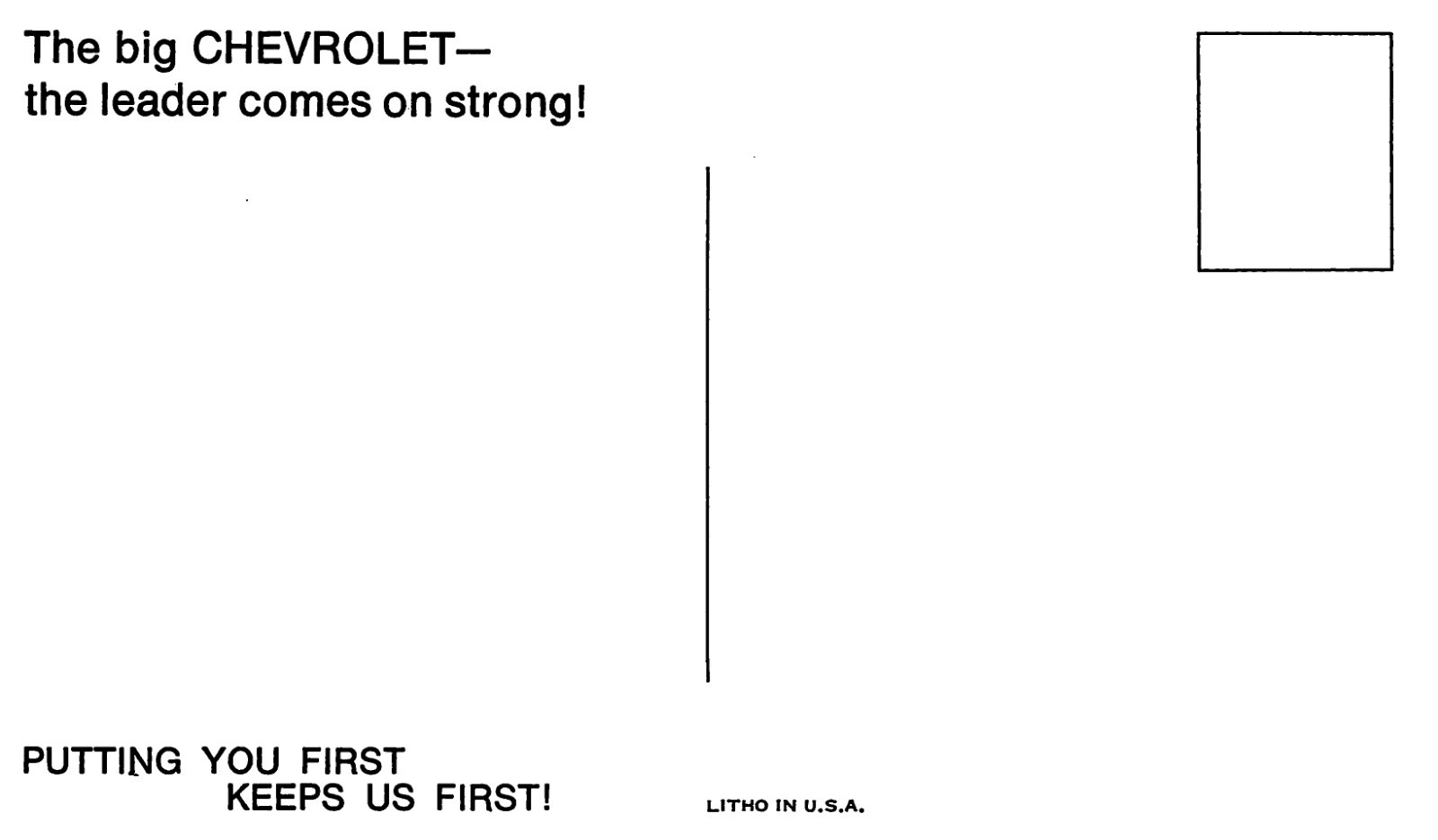 Big Beautiful 1970 Impala Custom Coupe by Chevrolet Classic Car Adv Postcard