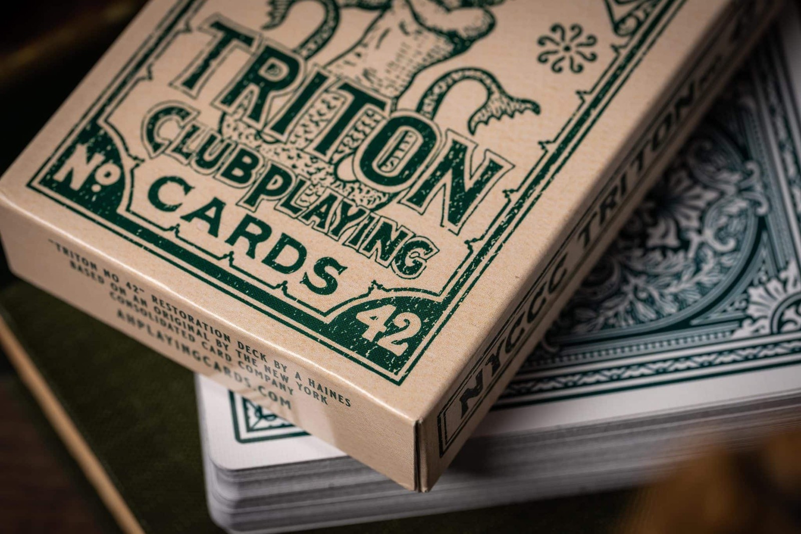 Triton 42 Club Playing Cards –Antique Restoration (sea green) by A Haines