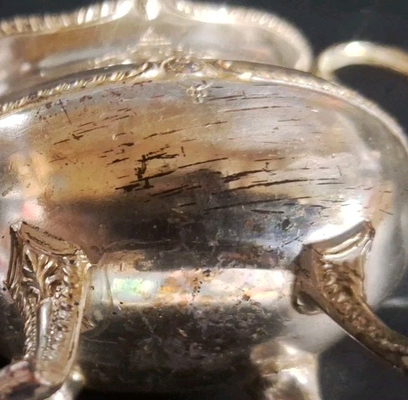 silver-plated sugar bowl