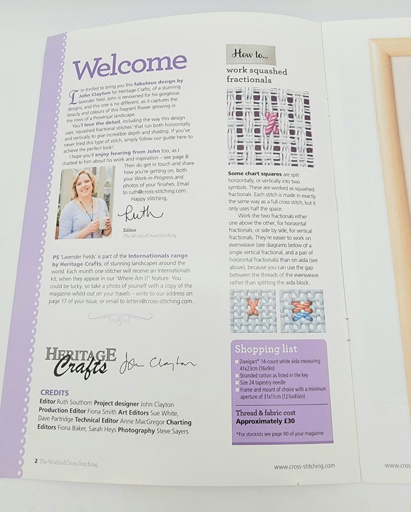 Heritage Craft LAVENDER FIELDS Cross Stitch Pattern Leaflet ONLY by John Clayton