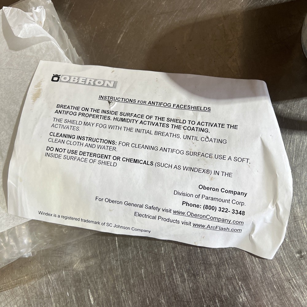 OBERON OB-S FF-071AF Protective Faceshield Nos Surplus