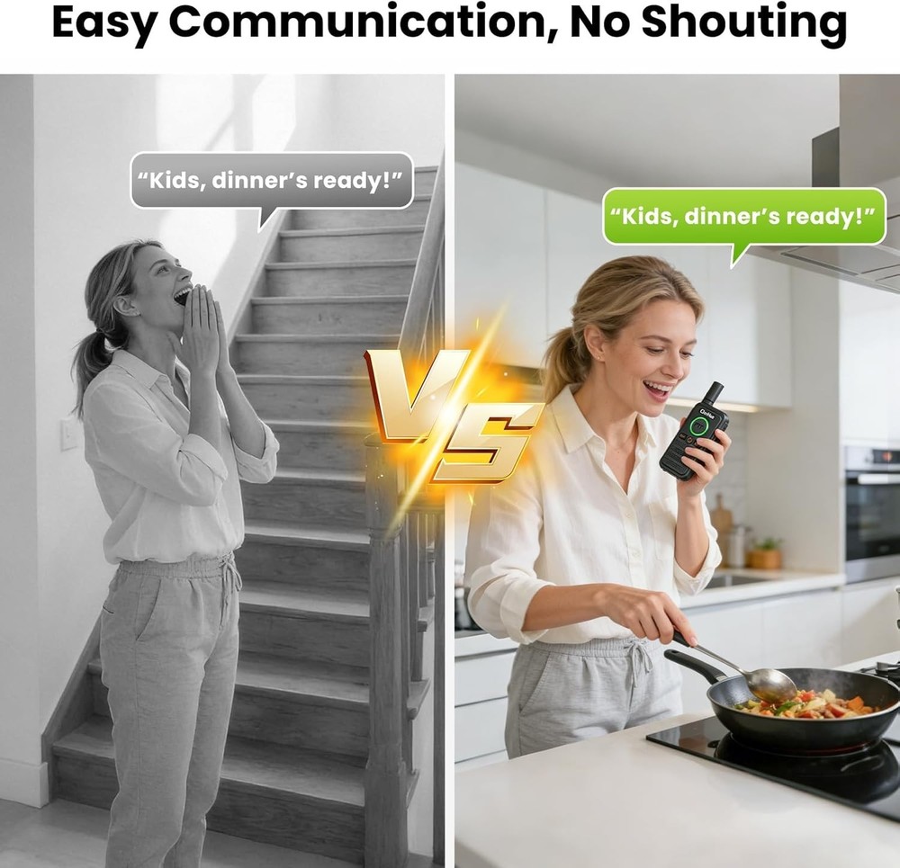 Wireless Intercom System, 2 Way Voice Intercom for Home, 1.5-Mile Long Range,...