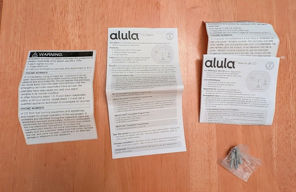 Alula RE115 Interlogix Compatible Wireless CO Alarm Sensor
