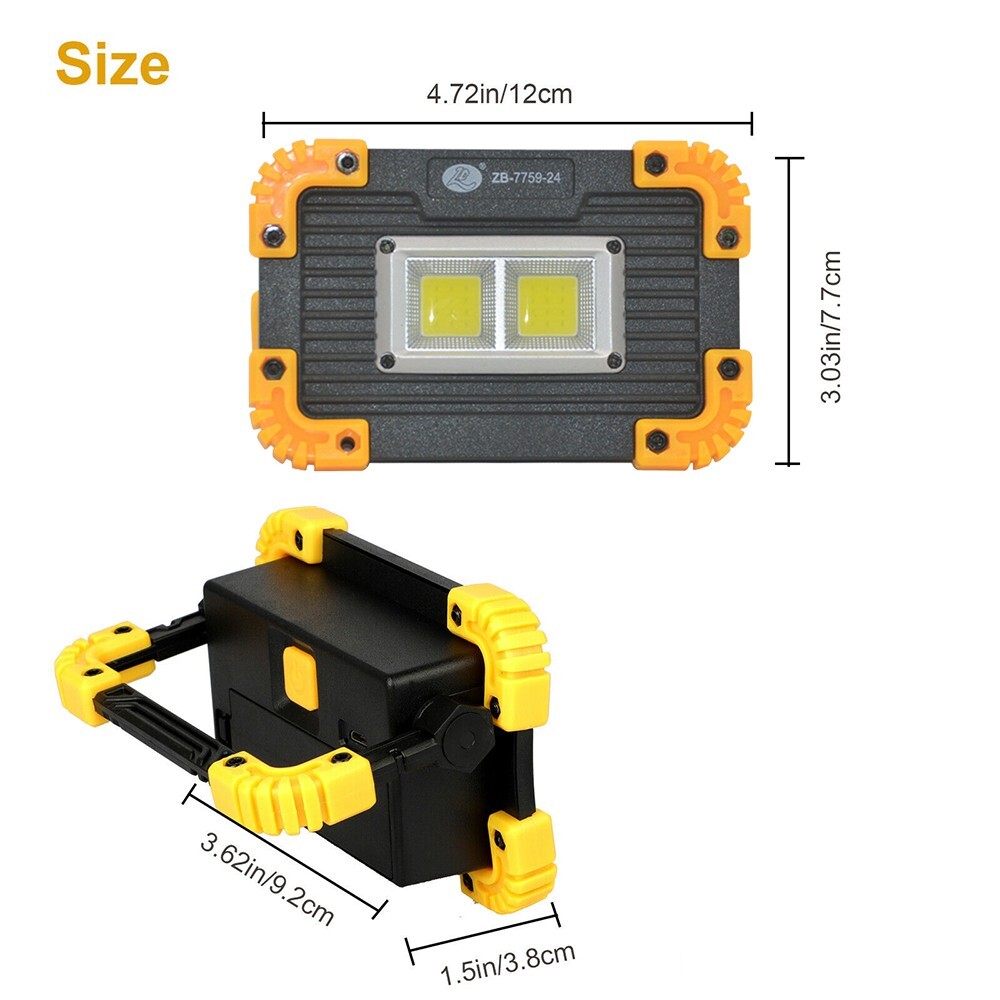 4X Rechargeable COB LED Work Light Spotlight Floodlight Camping Torch Emergency