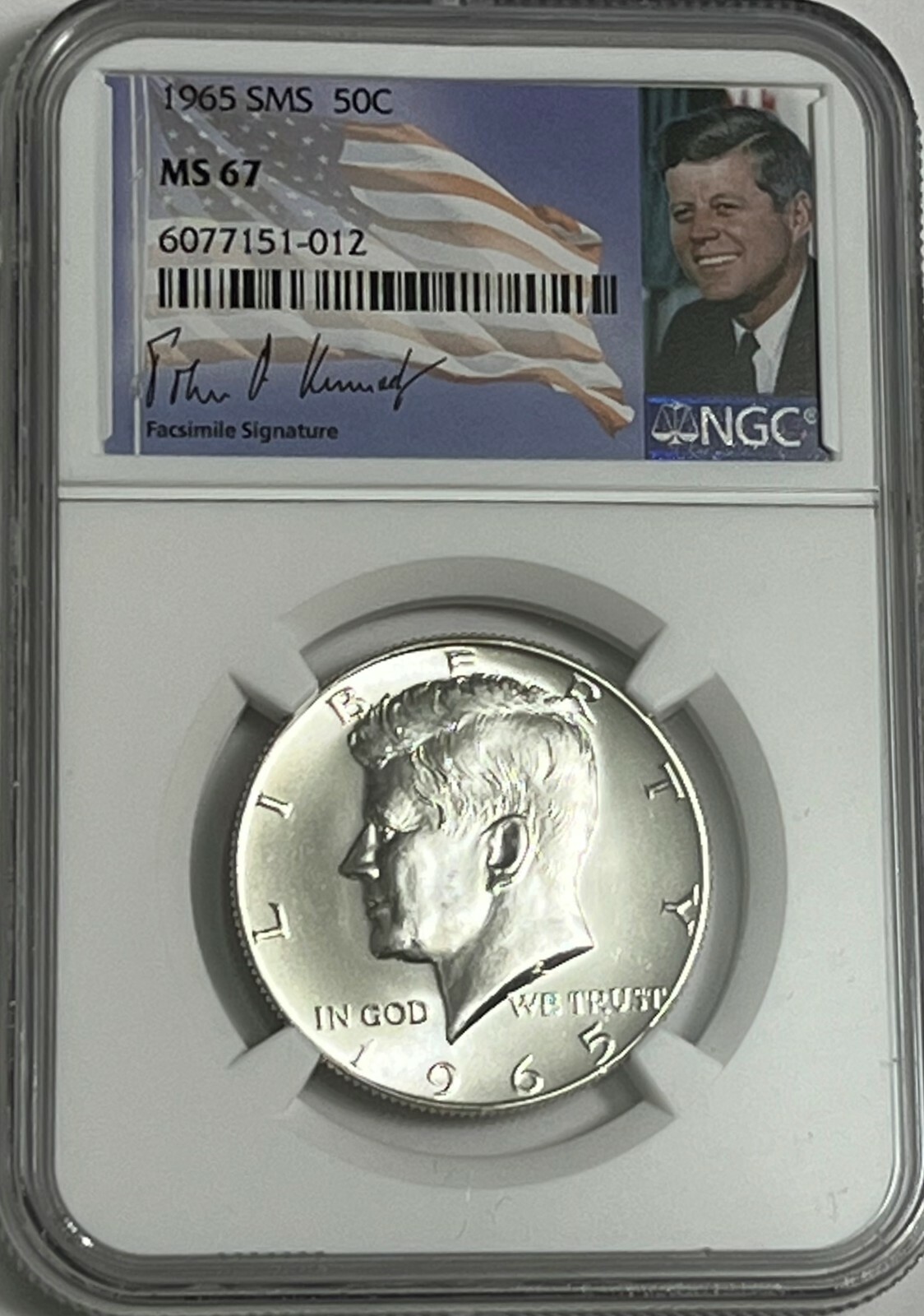 1965 SMS NGC MS67 KENNEDY HALF DOLLAR 50C SPECIAL MINT SET UNCIRCULATED