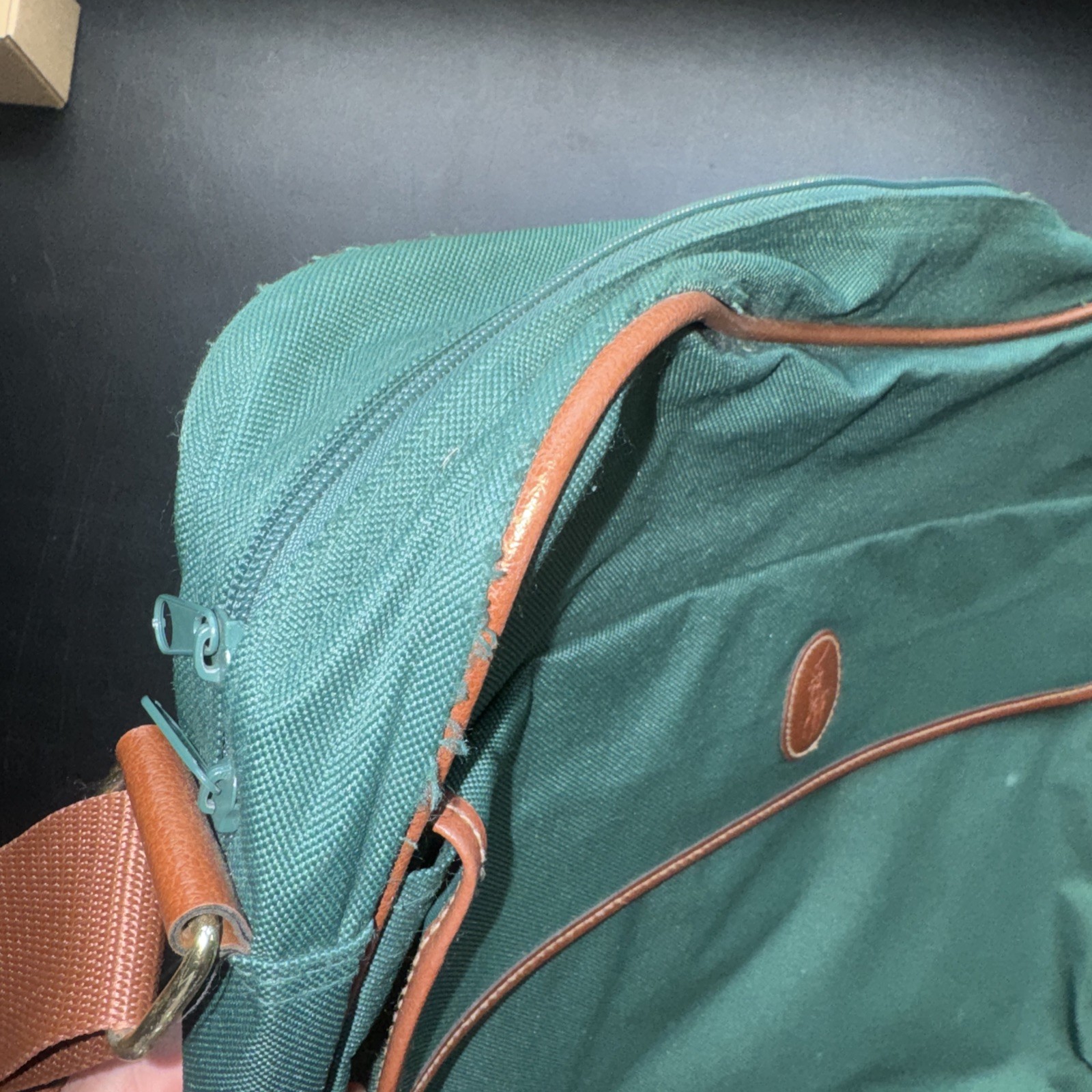 Polo Ralph Lauren Vintage Hunter Forest Green Canvas Computer Bag Messenger Bag