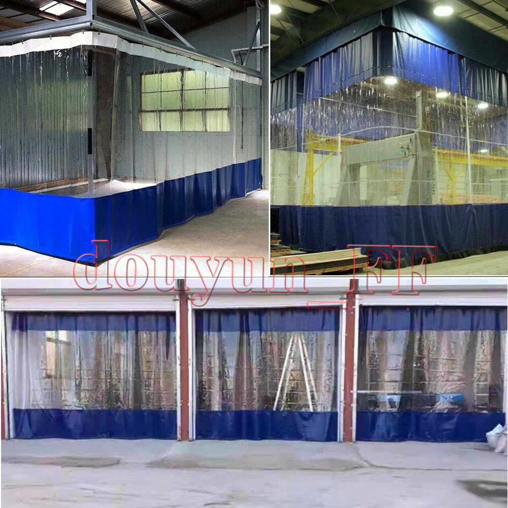 Clear PVC Auto Car Body Painting Booth Curtain Enclosure Industrial Commercial