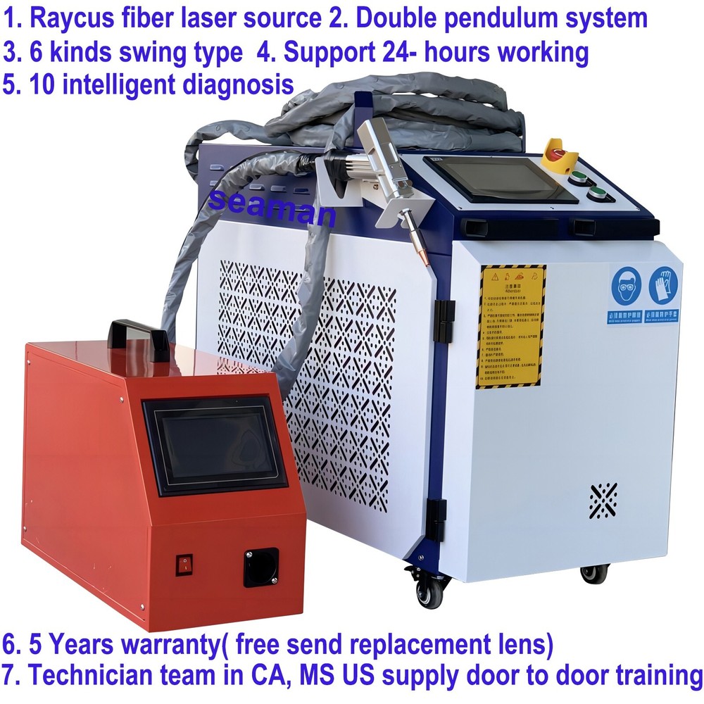 US Stock Handheld Raycus Laser Machine 1500W Multi-function Welding Cleaning