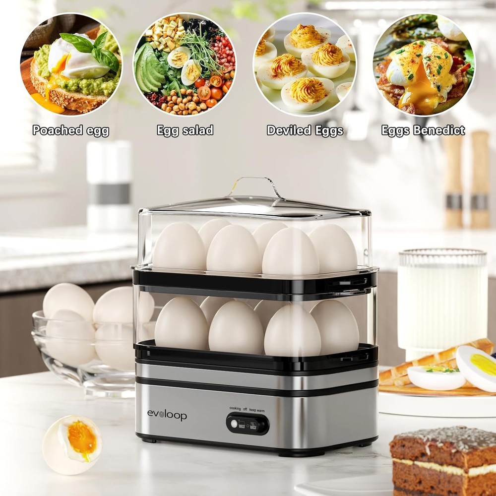 Electric Rapid Egg Cooker Steamer 12 Egg