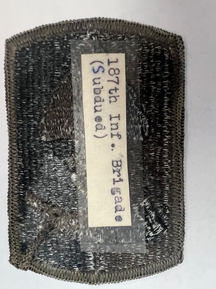 187th Infantry Brigade Subdued US Army Patch