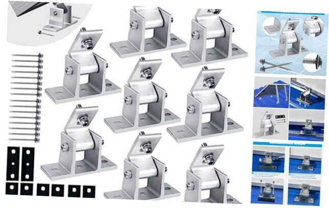 Solar Panel Mounting Brackets Adjustable RV Solar Panel Mount, Tilt Angle 8PCS