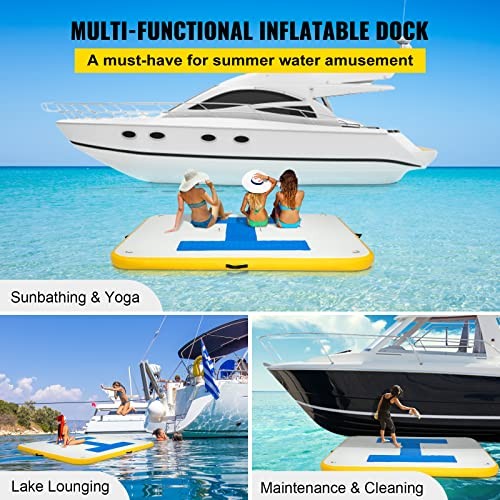 VEVOR INFLATABLE FLOATING DOCK 6 X 5 FT DOCK PLATFORM 6" THICK - Scratch & Dent