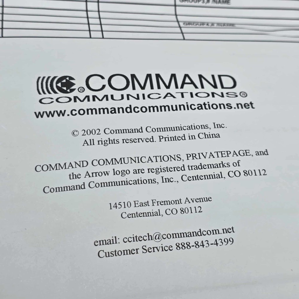 Command communications Paging System PS2000AN With One Pager