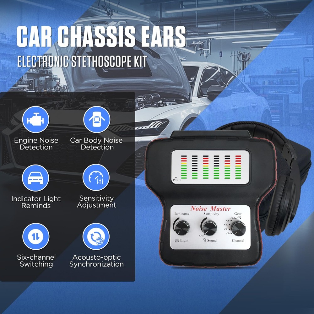 Chassis System Ears Electronic Stethoscope Diagnostic Kit with Black