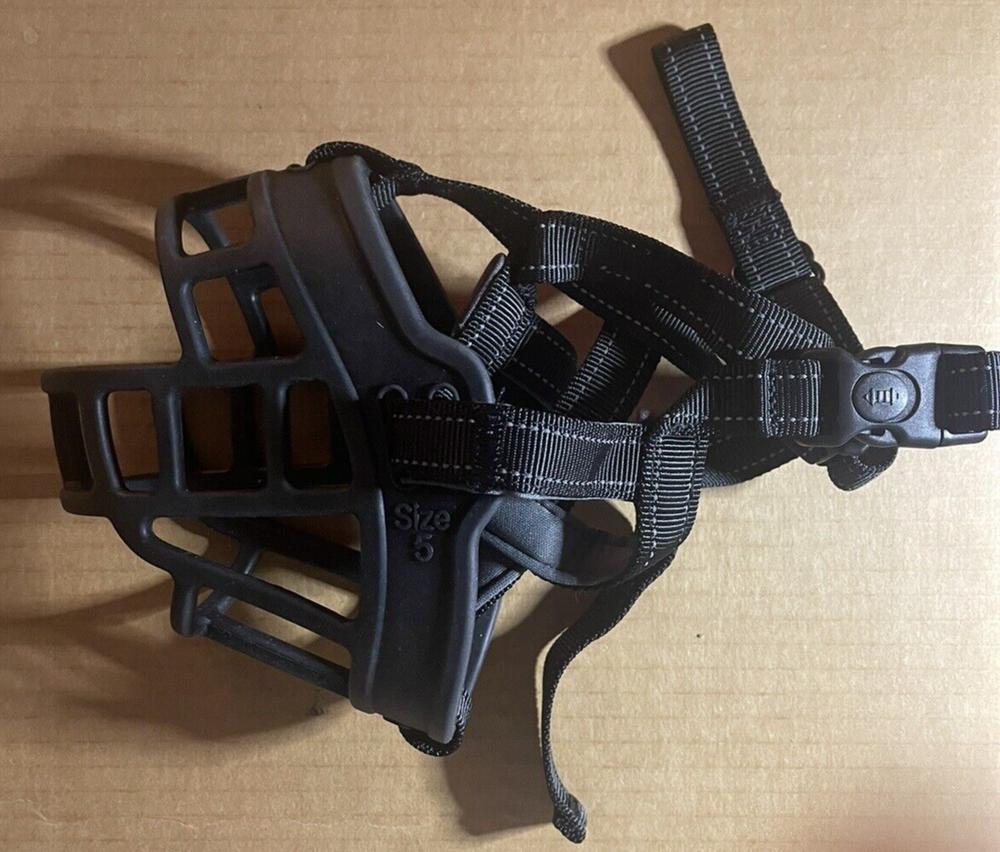 Dog Muzzle, Soft Silicone Basket Muzzle for Dogs, Allows Panting and Drinking