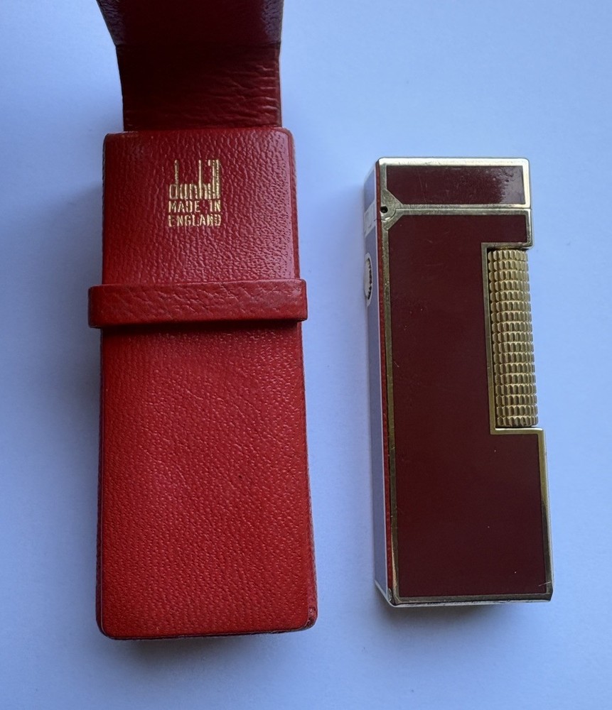 IMMACULATE & RARE Dunhill RED Leather Rollagas Pouch