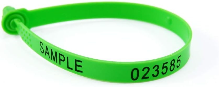 100 Numbered Plastic Security Tamper Proof Trailer Seals - 100, Green
