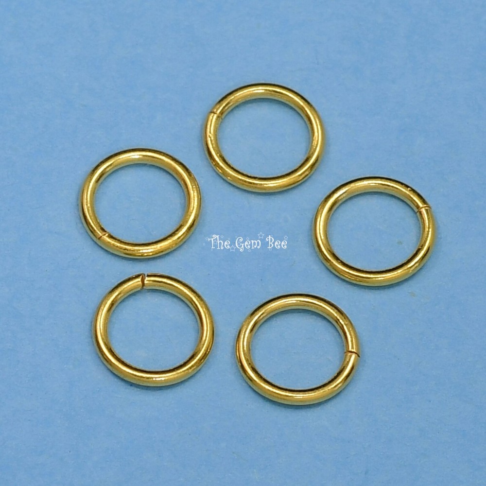 7MM 19 Gauge 14k Solid Yellow Gold Open Jump Ring Quantity: (1)