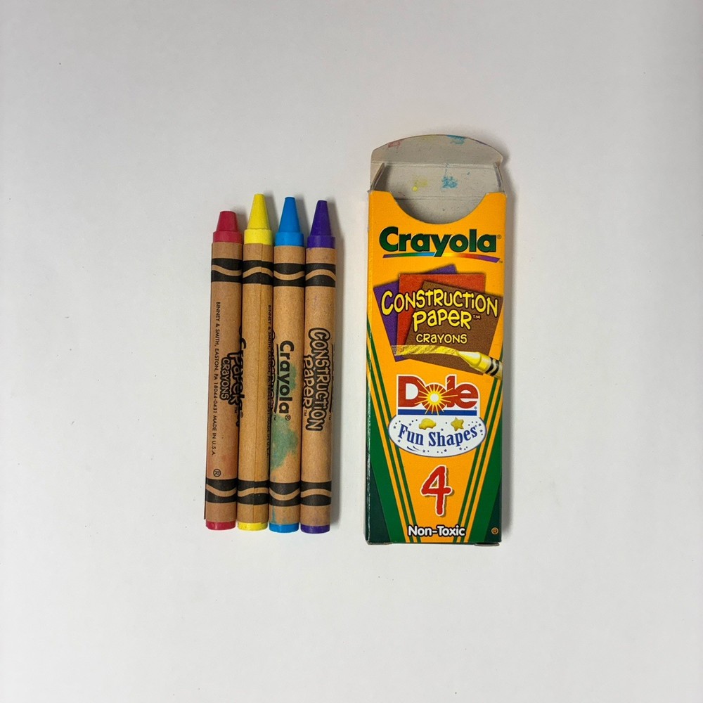 VINTAGE 2000 Crayola Construction Paper Crayons 4ct Sample Pack | Binney & Smith