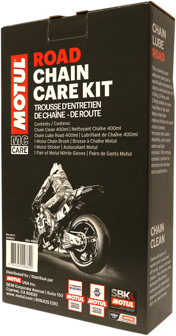 MOTUL Motorcyle Chain Care Kit - Road - Aerosol 109767 Chain lube clean brush