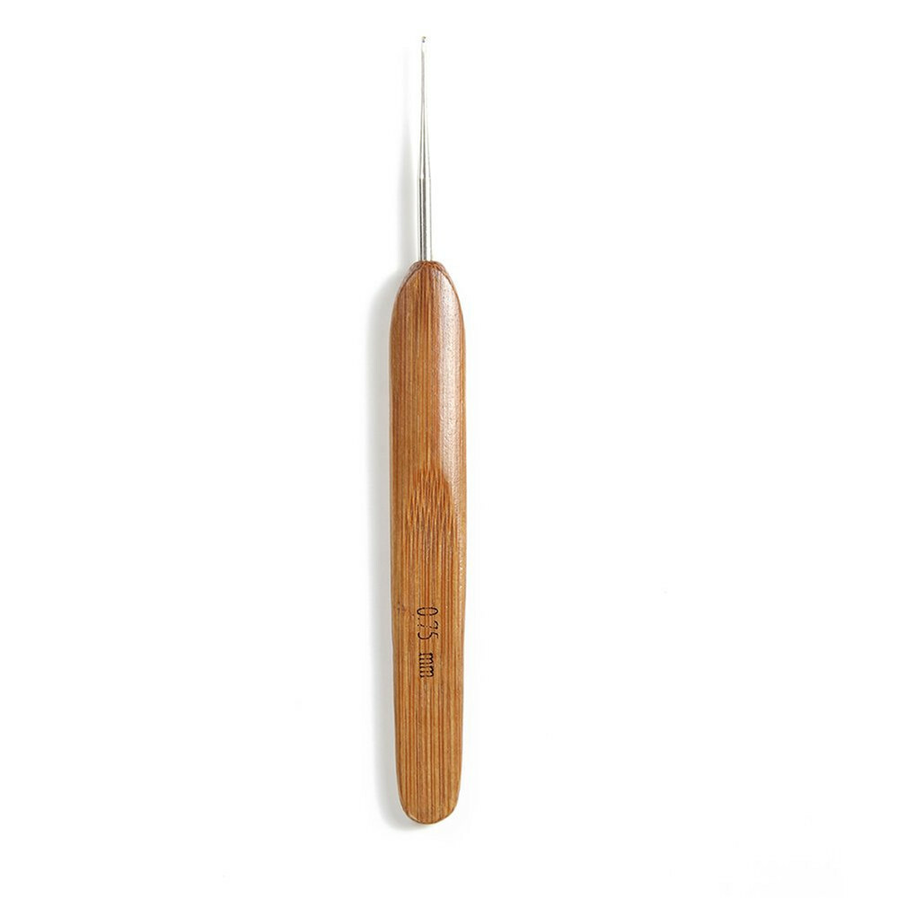 Triple Crochet Needles Bamboo Handle Micro Hook For Dreadlock Hair Making Tools