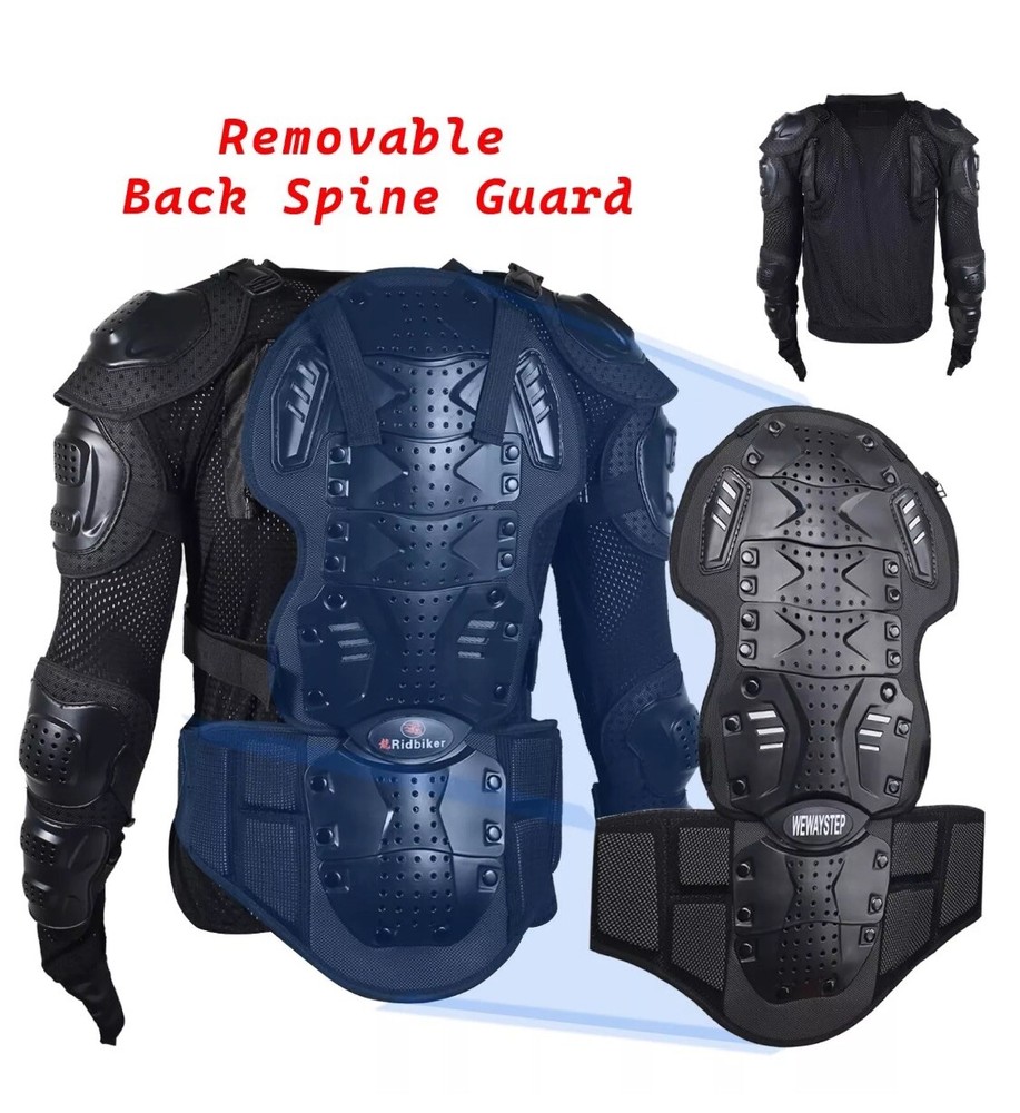 Ridbiker Motorcycle Full Body Armor Protector Removable Racing Jacket Size M